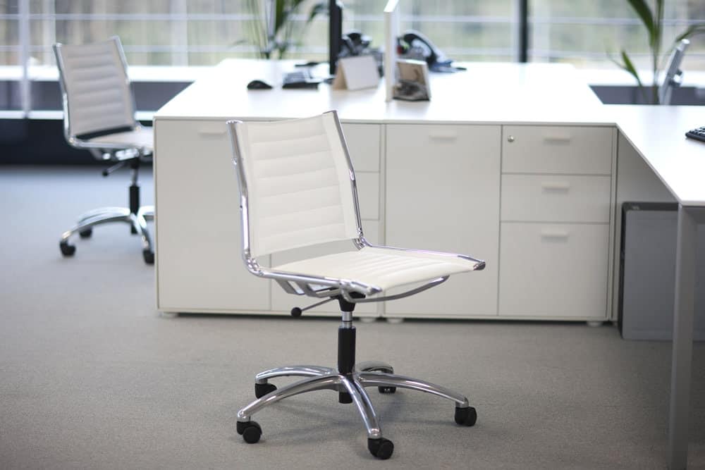 an office chair without armrests