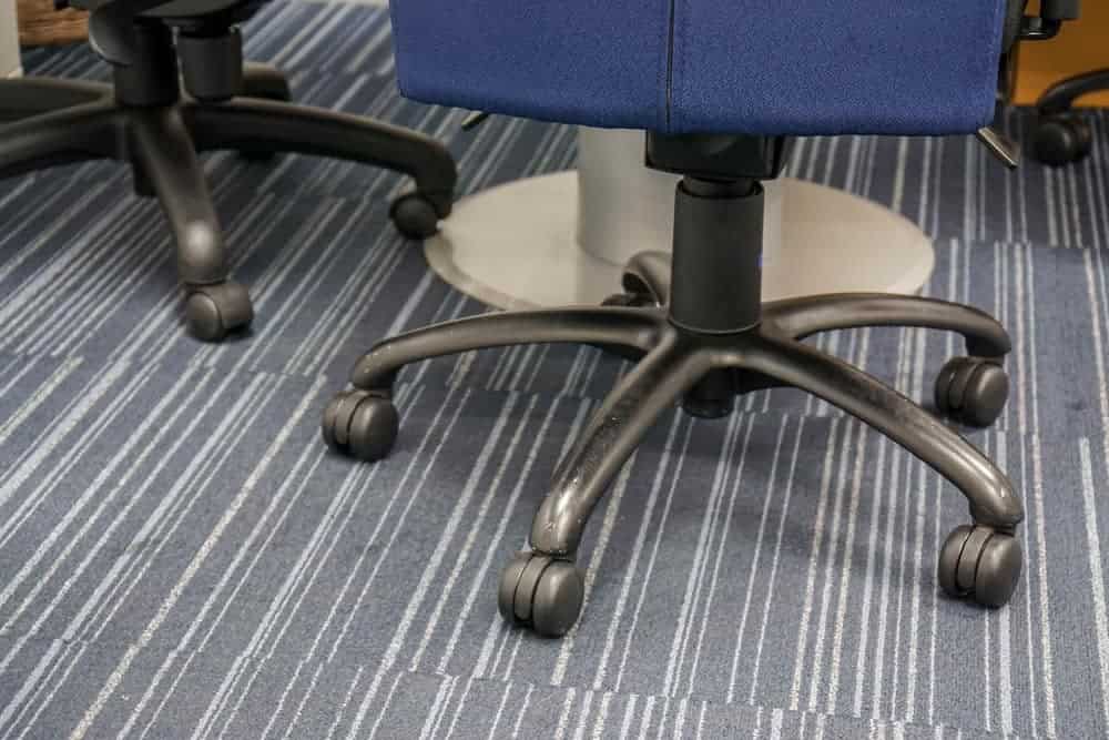 office chair caster wheels on the carpet
