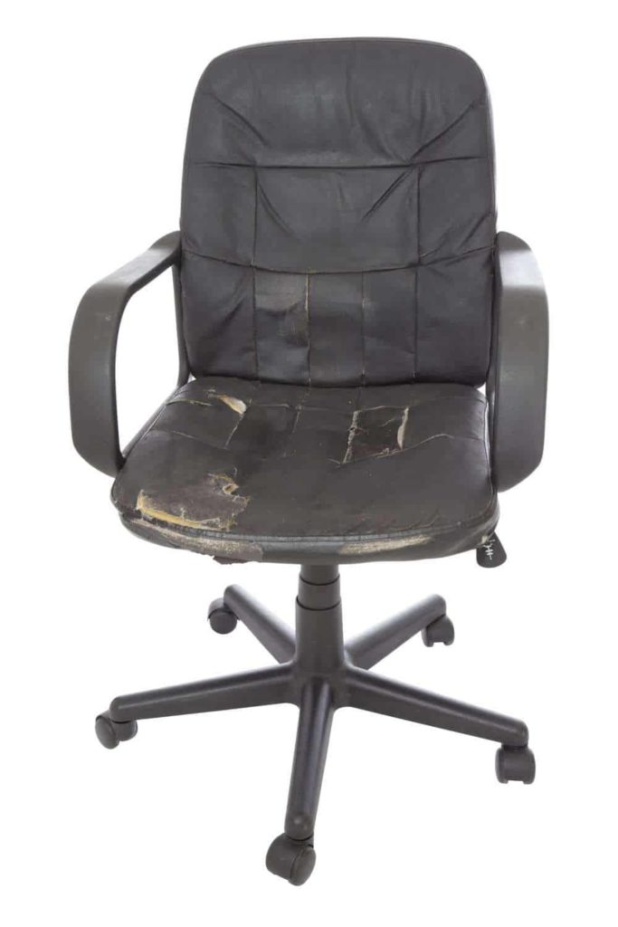 old leather office chair