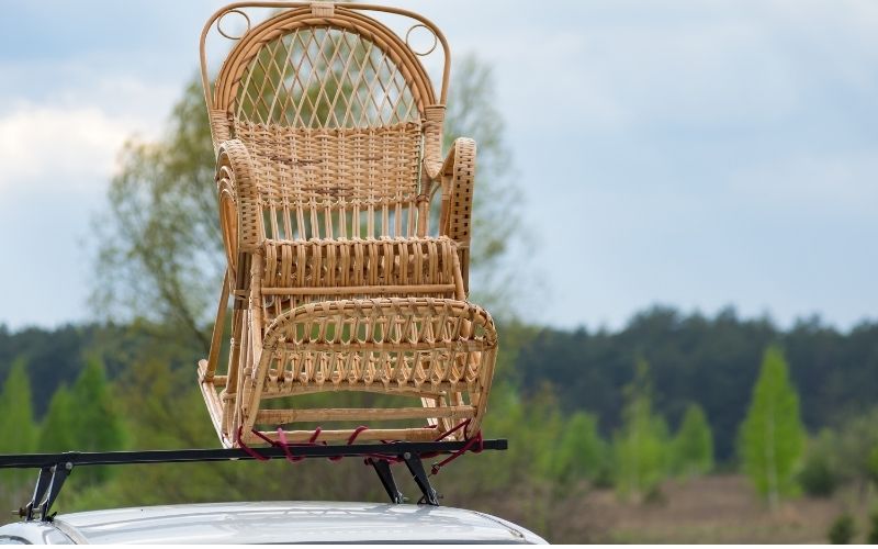 Chairs on car roof