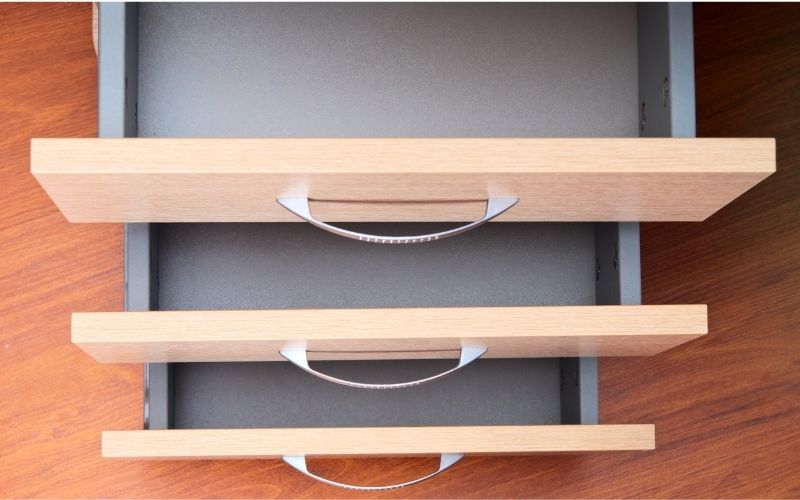 how to take drawers out of Steelcase desk