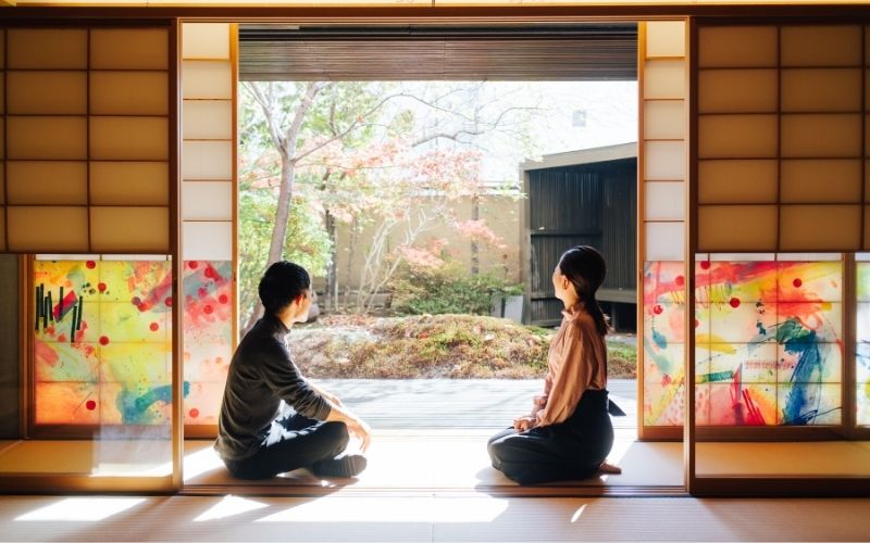 sitting cross-legged in Japan