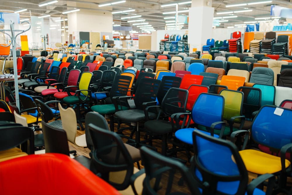 office furniture stores resell secondhand Steelcase chairs