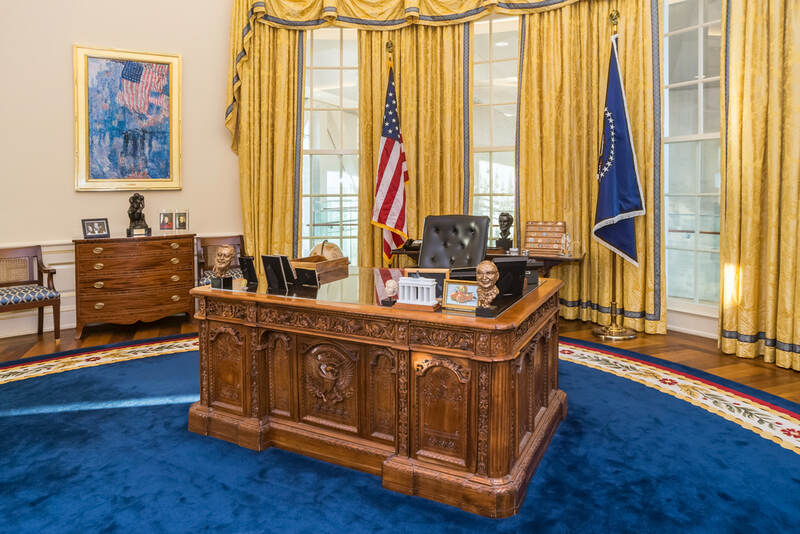 the Resolute Desk in the Oval Office
