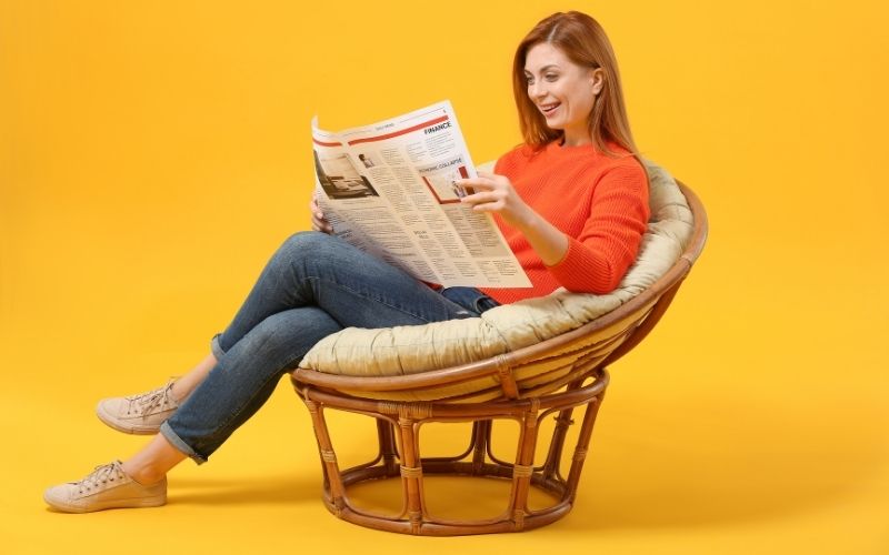 to sit comfortable, consider the size of the papasan chair