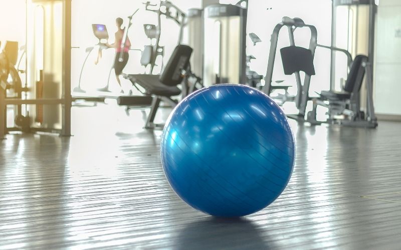 Exercise ball in fitness center