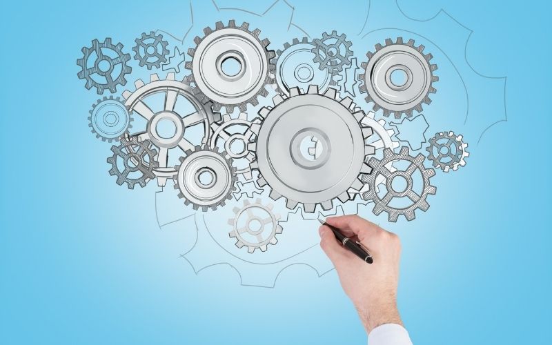 Hand drawing cogwheel mechanism