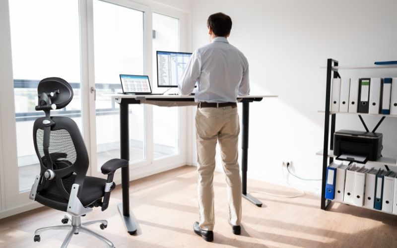 Standing Desk and Ergonomic Office Chair