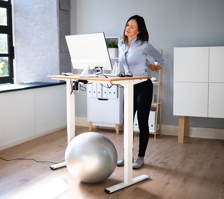 exercising with standing desks