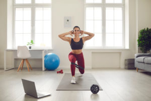 A woman working out