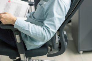 Armrests on a black office chair