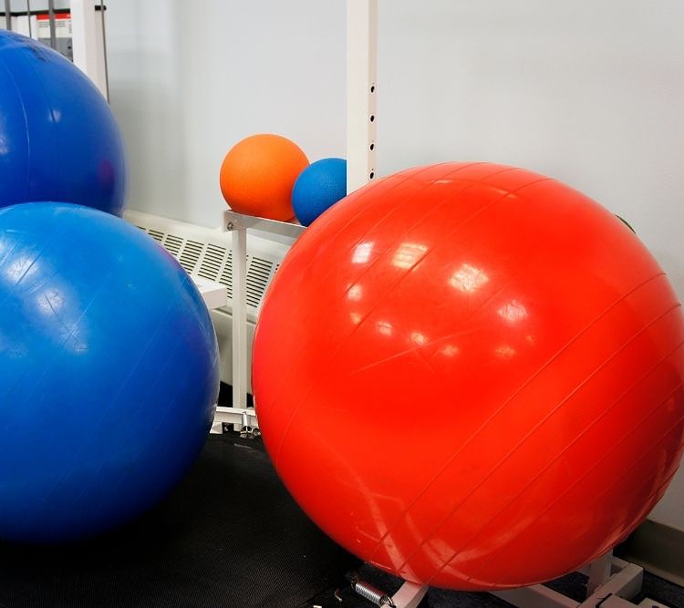 Different size and color of exercise balls