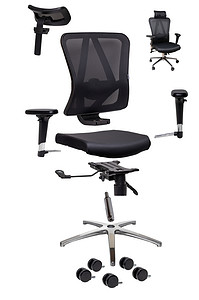 Multiple parts of an office chair