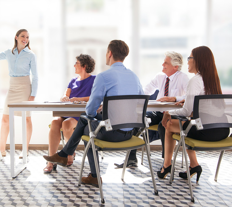 A meeting in the company