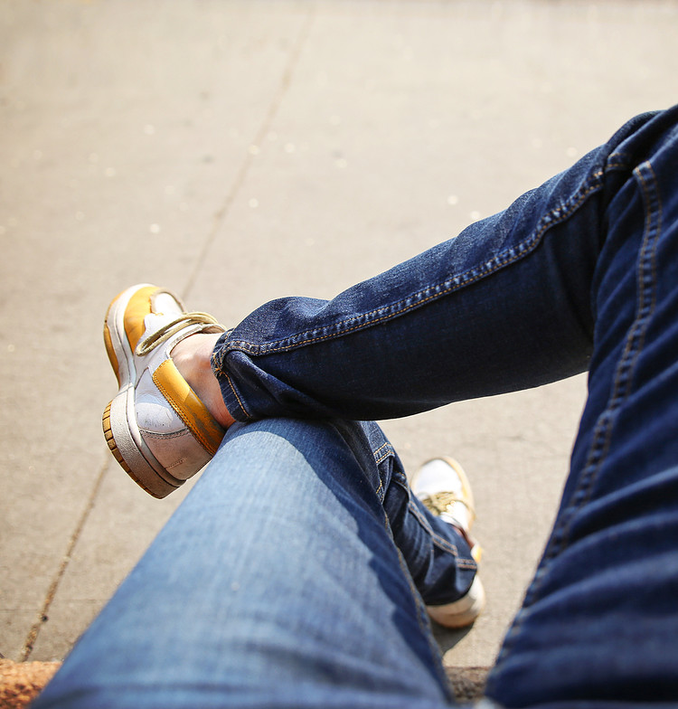 A person sitting cross-legged