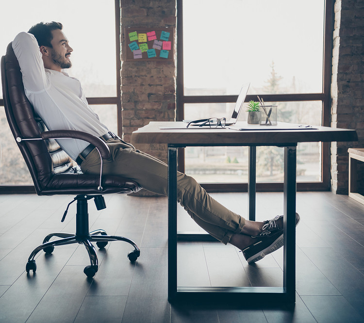 Black office chair in an office