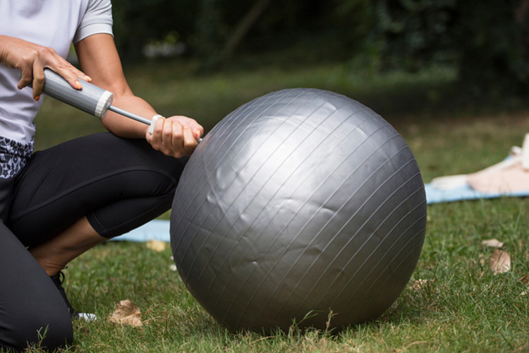 Deflating exercise online ball