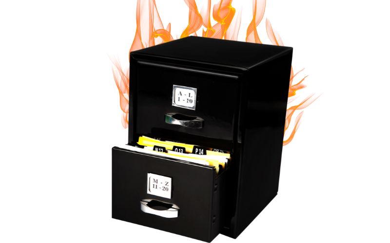 a fireproof filing cabinet