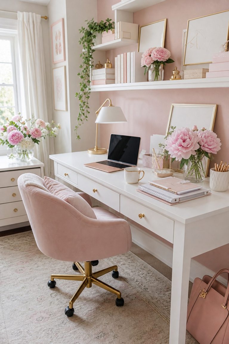 Pink and White Home Office Ideas That Feel Pretty Without Looking Plain