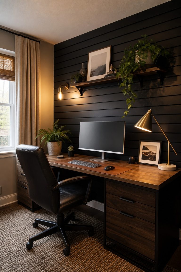 Black Desk Home Office Ideas That Feel Warm and Actually Usable