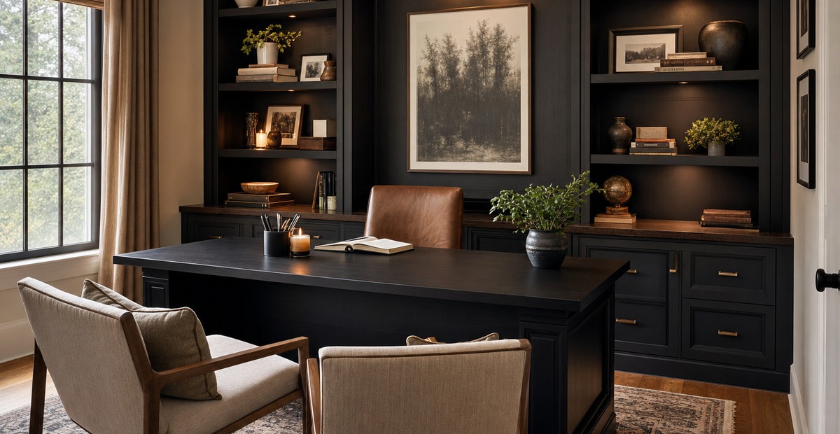 Black Desk Home Office Ideas That Feel Warm and Actually Usable