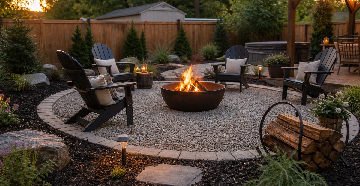 19+ Fire Pit Ideas With Mulch That Make a Backyard Feel Finished