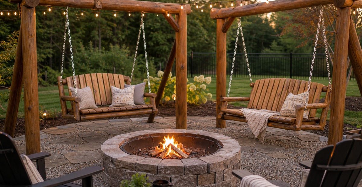 17 Backyard Fire Pit Ideas With Swings