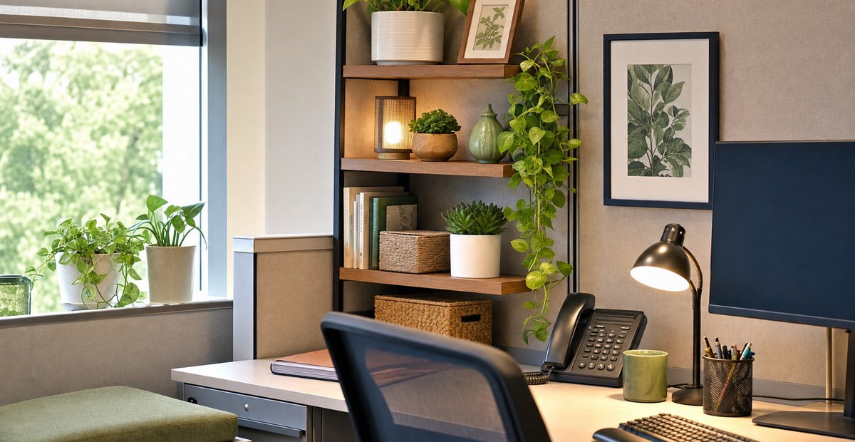 Cute Green Cubicle Decor Ideas for a Calming Workspace
