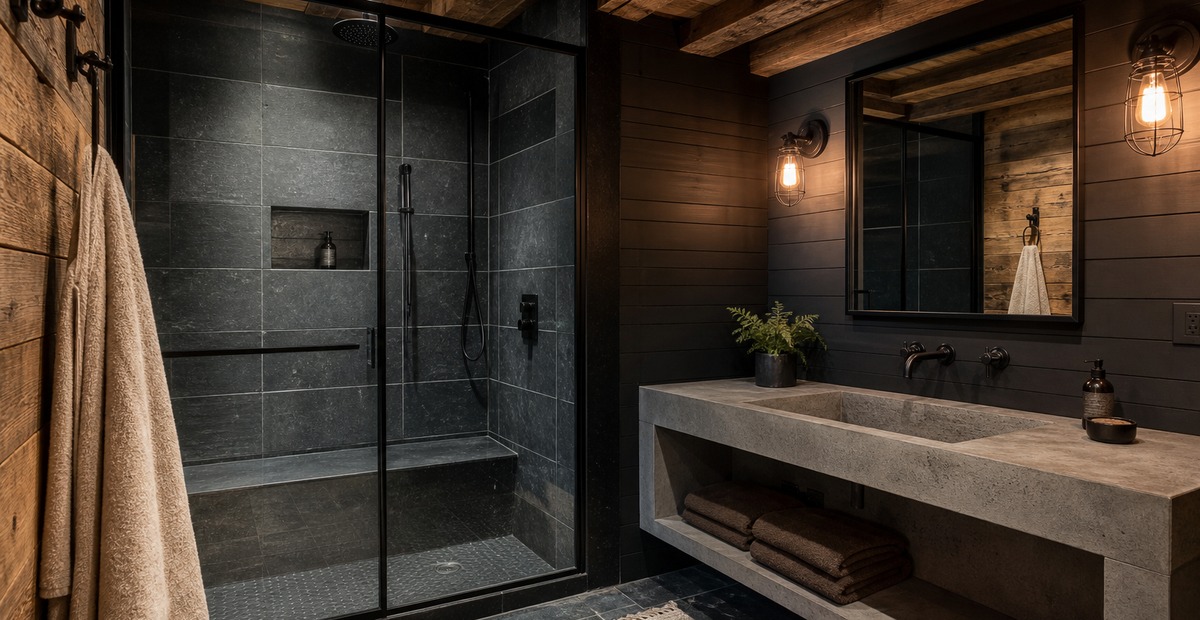 Modern Man Cave Bathroom Ideas With a Darker, Sharper Edge