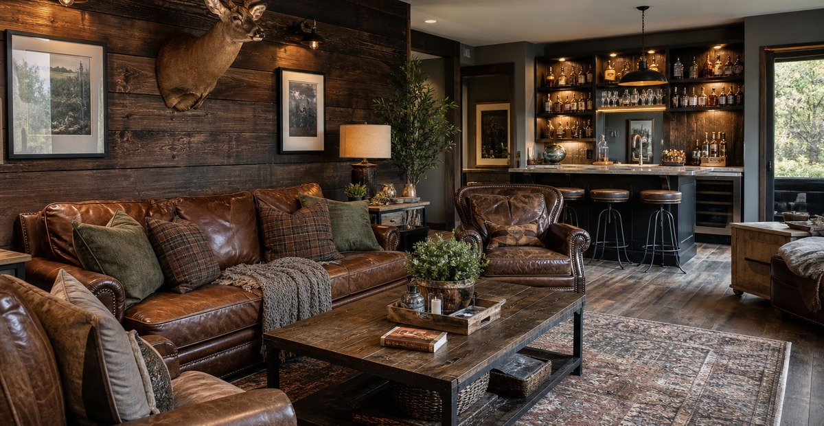 Rustic Man Cave Ideas with Modern Country Style