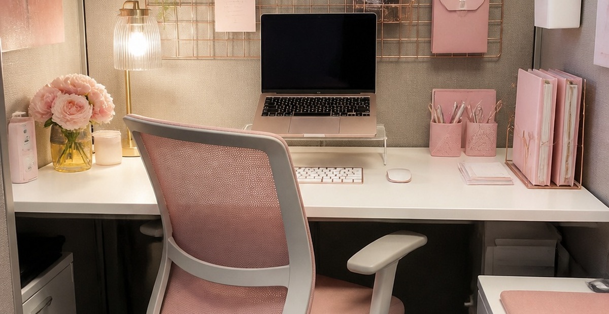Pink Cubicle Decor Ideas That Make a Work Desk Feel Less Sad