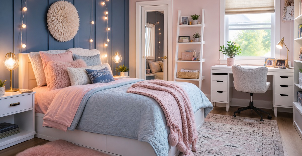 21 Teen Girl Bedroom Blue Pink Ideas That Feel Soft Without Looking Babyish