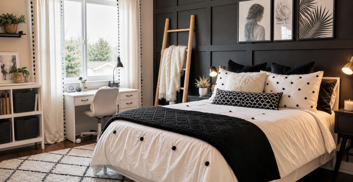 21 Teen Girl Bedroom Black and White Ideas That Still Feel Soft